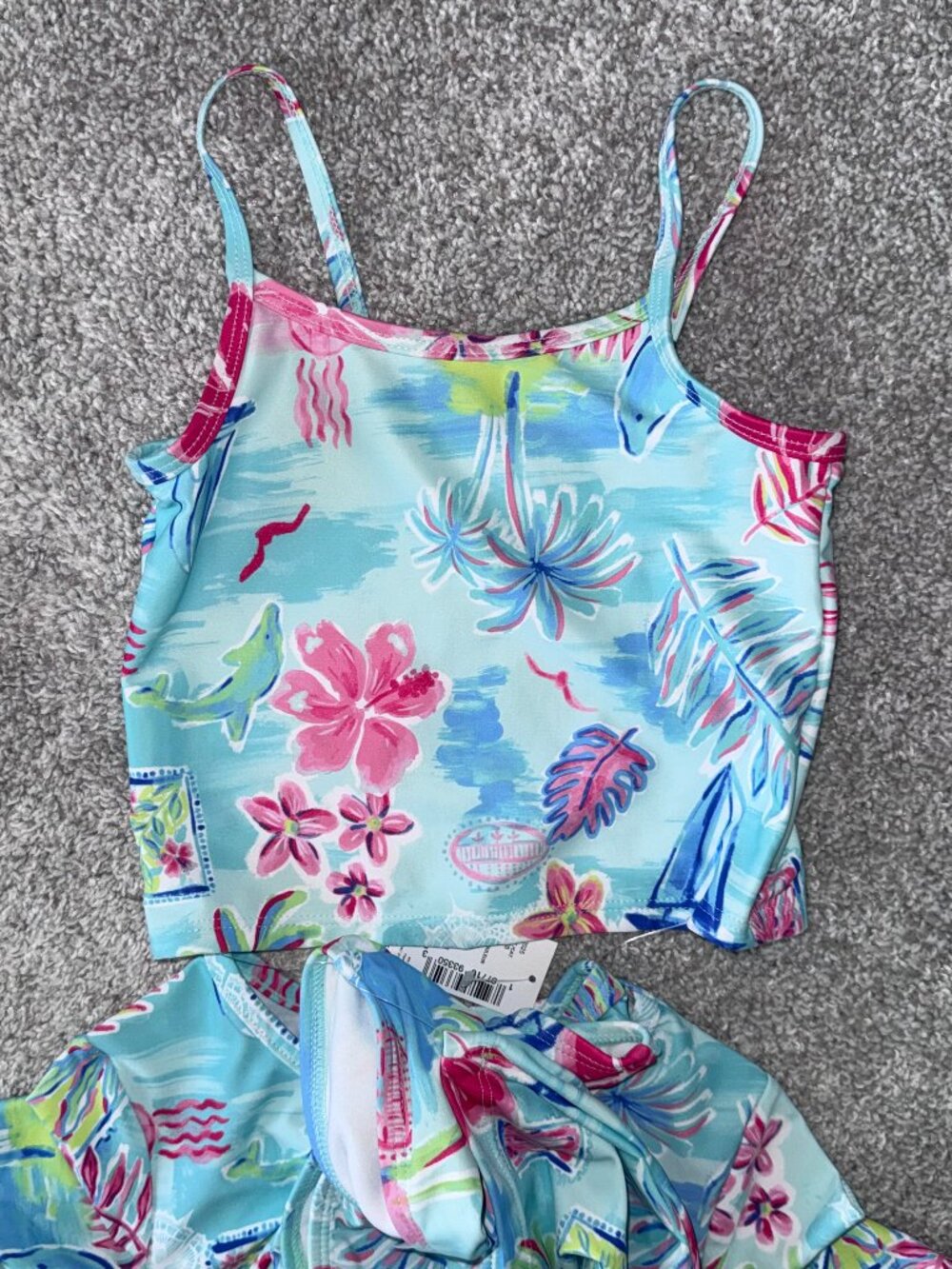 Toddler Girls Size 4T Tropical 3-Piece Swimsuit, New with Tags, NWT - Picture 3 of 8